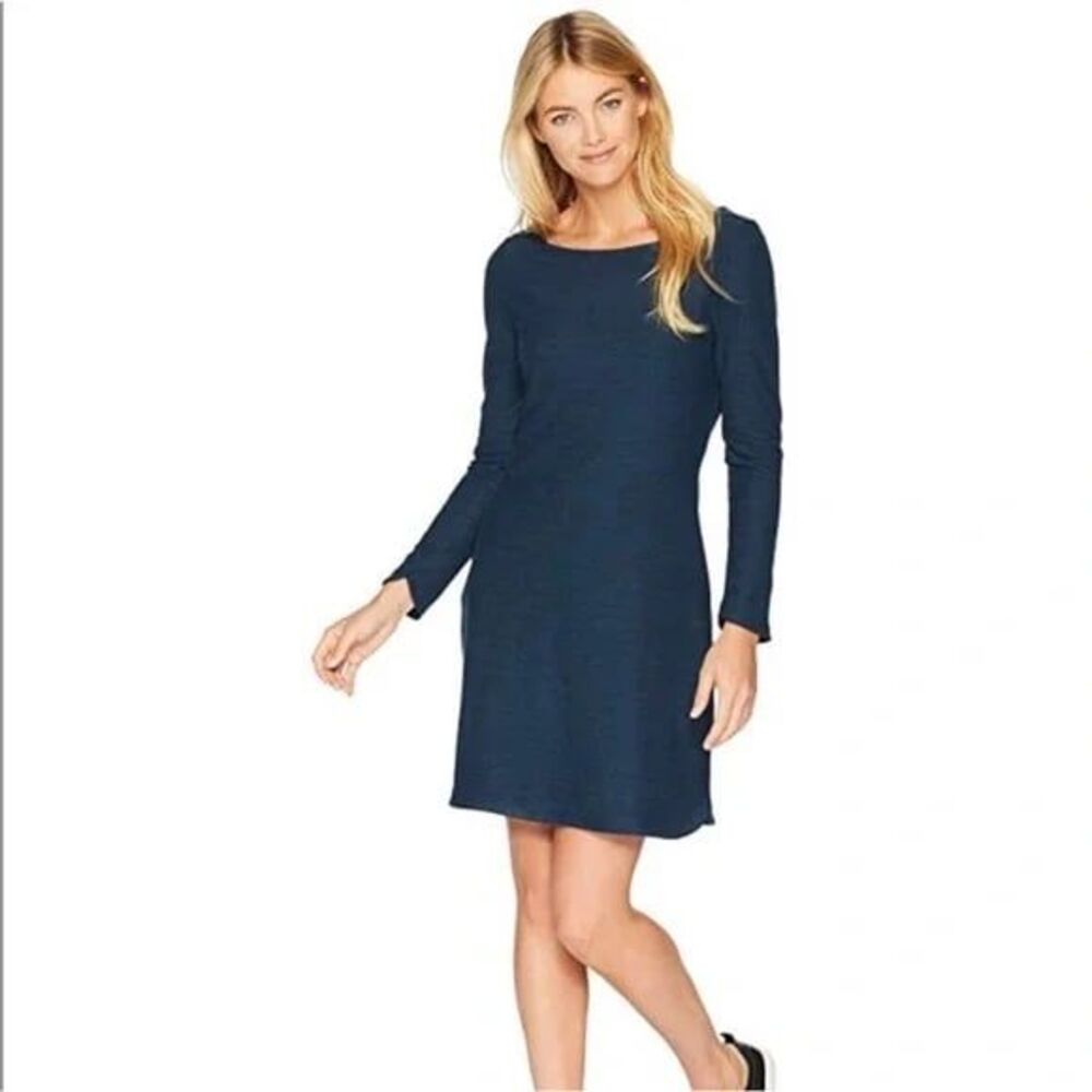 Toad & Co. Women's Intermosso Boat Neck Long Sleeve Side Zip Pocket Mini Dress S